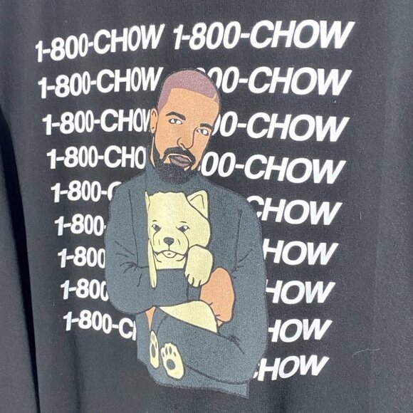 Dog Limited Drake Collaboration 1-800-Chow Black Crew Neck Sweatshirt L - Picture 5 of 6